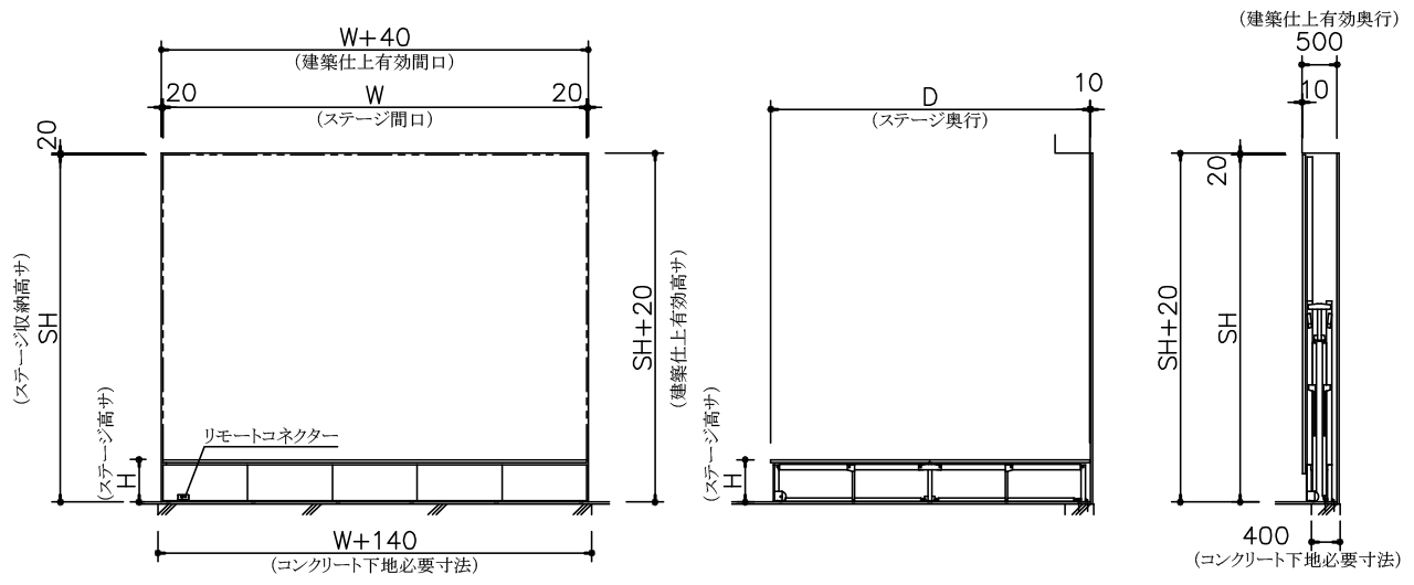 ステージ奥行 4,001mm以上