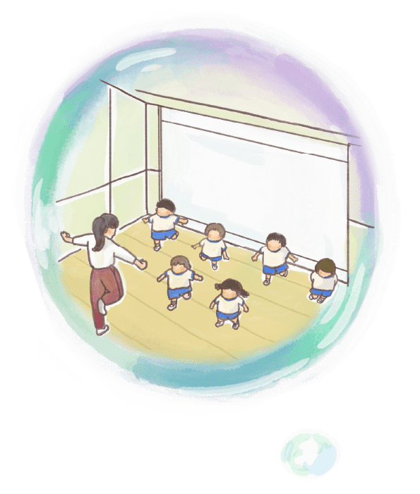 壁に収納すると広く使えるね 床はしっかりバリアフリーだ